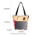 thumbnail image 4 of Vsdgher Donuts print Reusable Shopping Grocery Bags for Women Shopping with Pouch Foldable Pouch Lightweight Polyester Fabric, 4 of 6