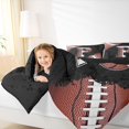 thumbnail image 4 of Manfei Letter P Monogrammed Queen Comforter Set,Rugby Game Bedding Sets,Brown Black Bedding Comforter Set For Boy,Microfiber Room Decorative Reversible,3pcs, 4 of 8