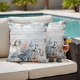 thumbnail image 4 of Pumpkin Coastal Outdoor Waterproof Pillow Covers, Blue Thanksgiving Starfish Shell Fall Decorative Square Throw Pillowcase Sofa Cushion Sham for Patio/Couch/Chair, 16"x16" 2 Pack, 4 of 8