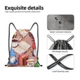 thumbnail image 4 of Xecao Gnomes Books Tea Cups Pattern Sports Drawstring Backpack - String Swim Gym Bag with Wet Proof Pocket for Women&Men-Medium, 4 of 6