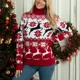 thumbnail image 3 of Suéteres navideños de invierno 2023 para mujer, suéteres navideños informales, suaves, con cuello redondo, manga larga, cálidos y gruesos, jerseys para mujer, 3 of 5