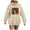 Beige, variant on Halloween Hoodies for Women Novel Cartoon Sweatshirt Casual Long Sleeve Pullover Tops with Pockets