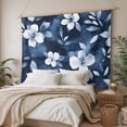 thumbnail image 3 of Navy Blue Spring Floral Tapestry for Bedroom Wall Hanging Tapestry, Summer Flowers Watercolor Botanical Ceiling Backdrop Tapestries Poster Blanket Wall Decor for Teens Room Living Room Dorm 59" x 90", 3 of 8