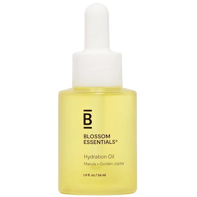 Aceite de hidratación Blossom Essentials para rostro y cuerpo, rico en antioxidantes con aceite de marula, jojoba dorada, rosa mosqueta y escualano, fórmula ligera para una hidratación profunda, benef