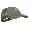 thumbnail image 5 of Starfish Embroidered Washed Trucker Cap - Olive Olive OSFM, 5 of 5