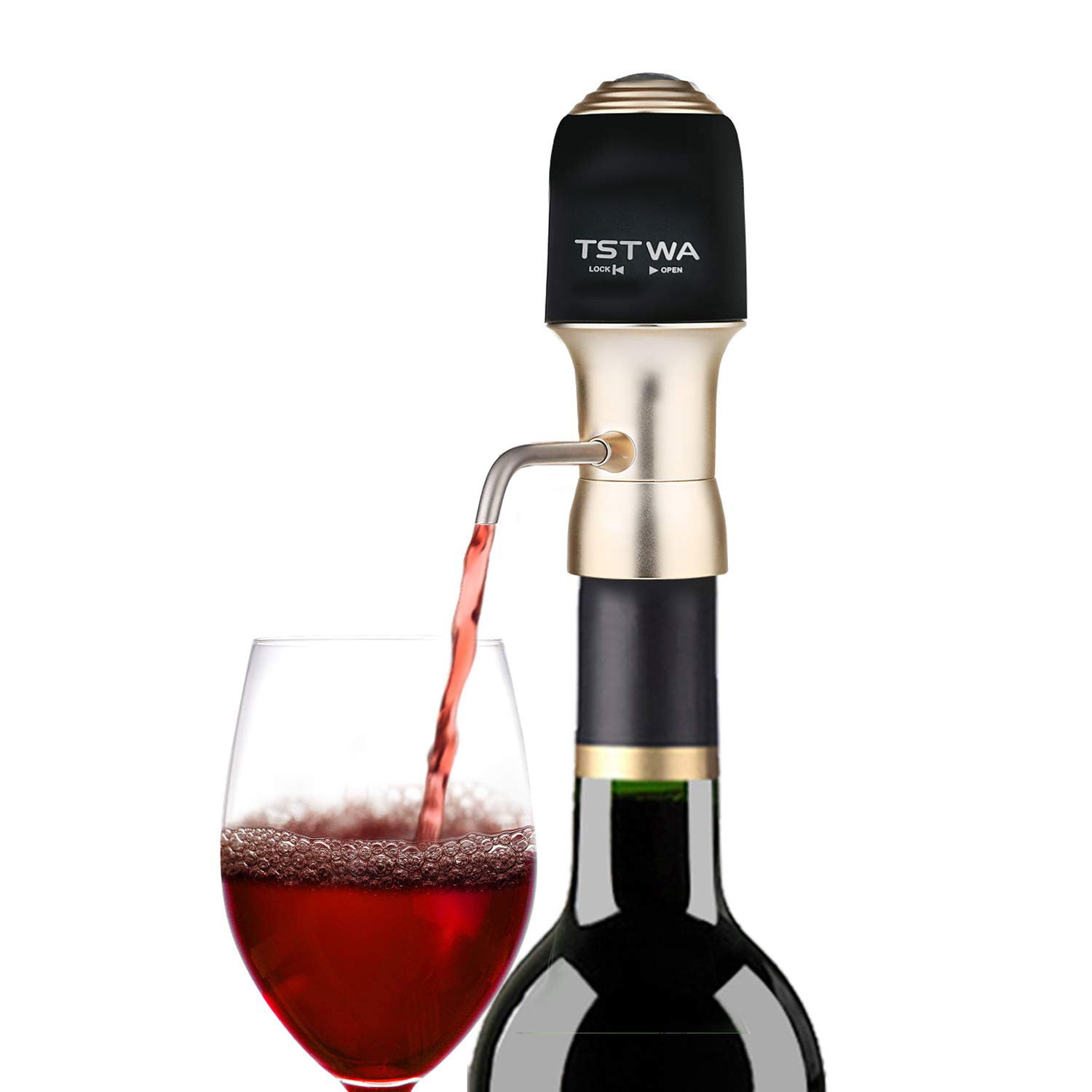 Aervana Essential: Electric Wine Aerator and Pourer/Dispenser Air Decanter Personal Wine Tap for Red and White Wine Blue 