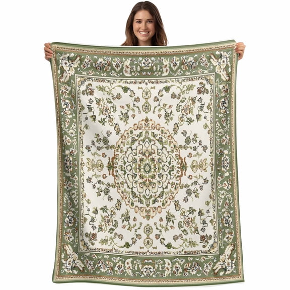 Sage Green Blanket Soft Cozy Warm Throw Blanket for Couch, Plush Fuzzy Flannel Fleece Blankets for Sofa, Southwest Tribal Antique Boho-Chic Heritage Bed Blankets Lightweight Gifts for Women, 30"x40"