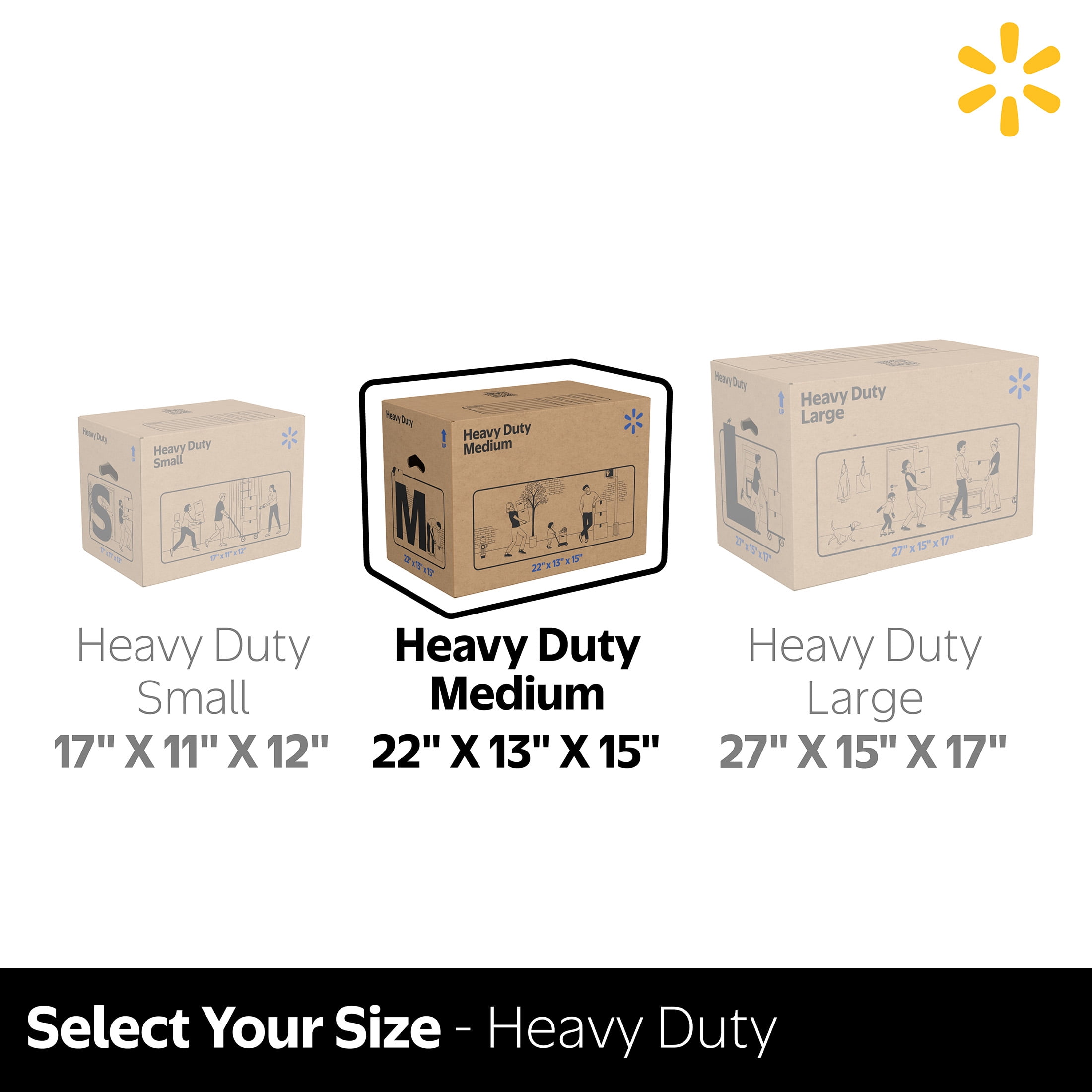 Walmart 22X13X15 Medium Heavy Duty Boxes, 135-CT Pallet