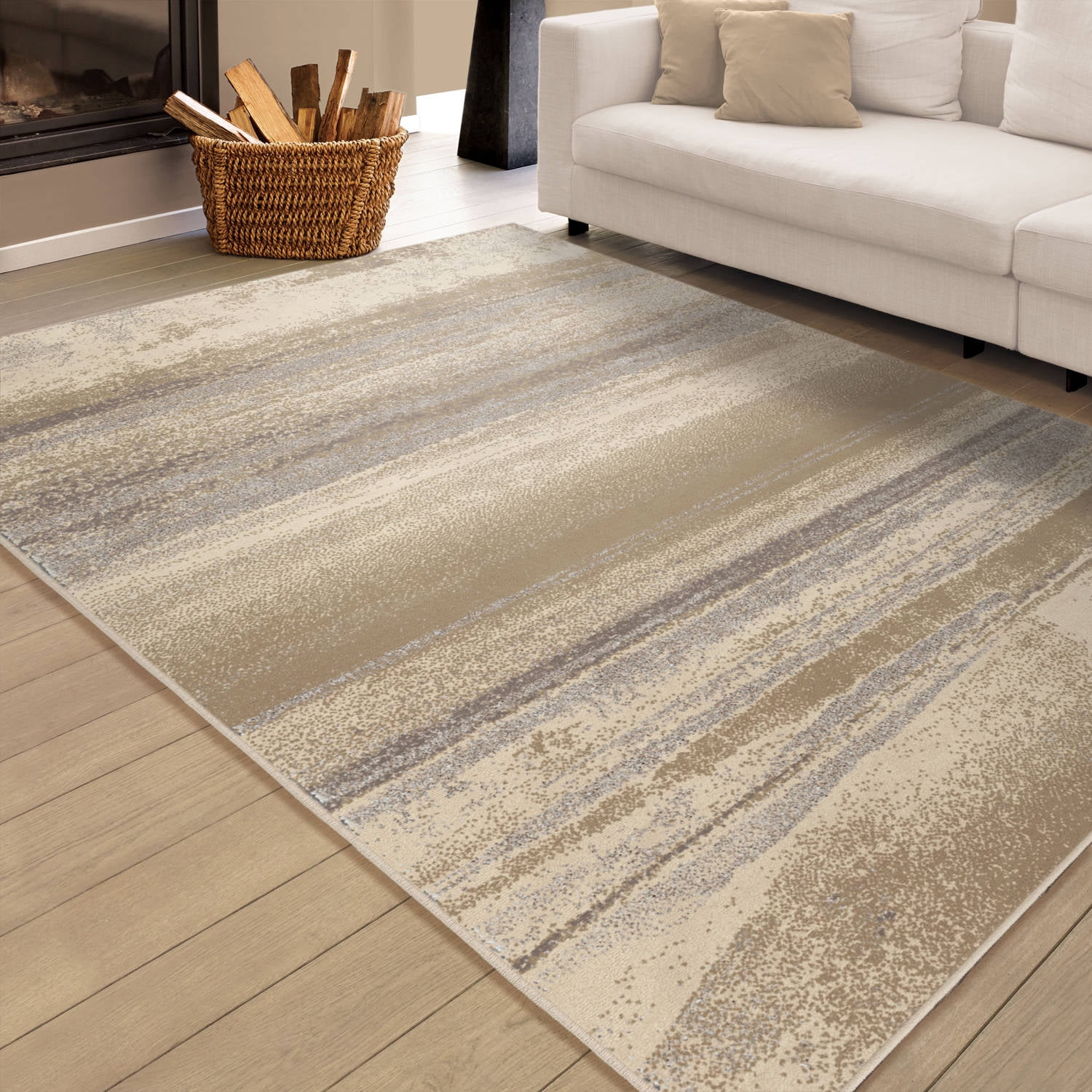 Orian Rugs Shaded Lines Alta Ivory Area Rug