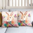 thumbnail image 2 of Hbdhejl Easter Pillowcase Rabbit Holiday Home Sofa Bedside Peach Skin Pillowcase, 2 of 5