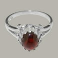 thumbnail image 5 of LBG British Made 18k White Gold Natural Garnet Womens Anniversary Ring - 33 size options - Size 6, 5 of 6