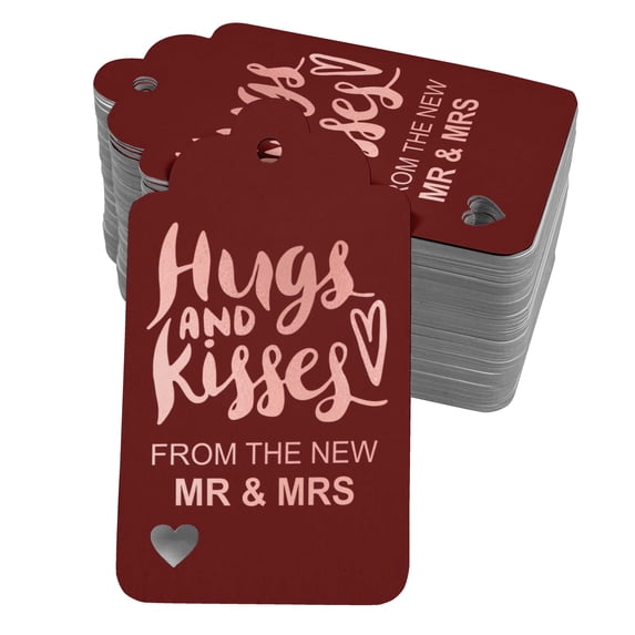 Inkdotpot Real Rose Gold Foil Hugs And Kisses From The New Wedding Tags Favor Hang Paper Tags 50 Pieces