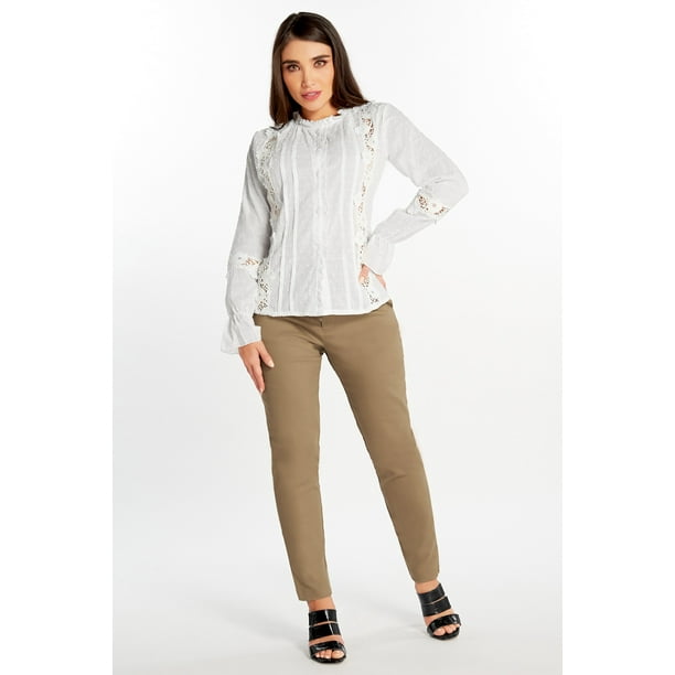 Blusa Con Flores Dama Blanco Mundo Terra 026174