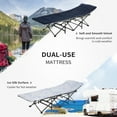 thumbnail image 4 of Outsunny Folding Camping Cot for Adults with Mattress & Pillow, Grey&Blue, 4 of 10