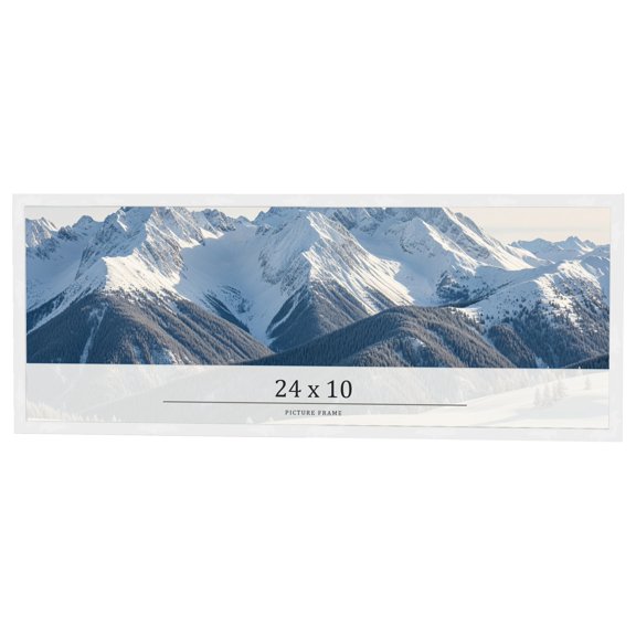 24x10 Frame White Real Wood Picture Frame Width 0.75 inches | Interior Frame Depth 0.5 inches |