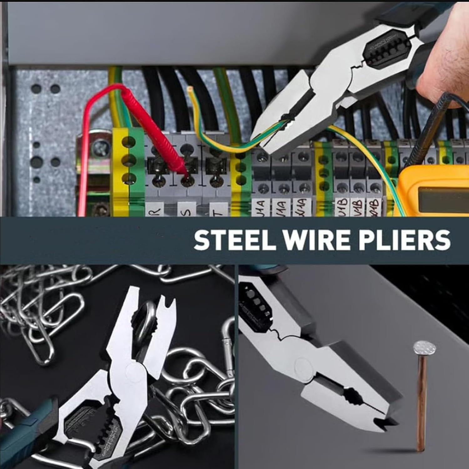 Industrial-Grade Multi-Function Cutting Pliers, 9-In-1 Compound Pliers, Heavy Duty Steel Wire Cutter & Nail Puller, Easy To Use, Compound Leverage Hand Tool For Home Repair (1Pcs, B)
