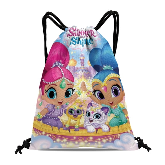 Drawstring Backpack for Shimmer and Shine Party Favor Bags Sackpack Adults Women Men Sports for Gym Travel Swimming Hiking Camping Tote Bag 11.8 × 15.7 in