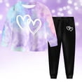 thumbnail image 2 of 5-6 Years Child Girls 2 Piece Outfit Fall Winter 2Pcs Tie Dye Long Sleeved Pants Outfit Back-To-School Pajamas & Dailywear Girls Brown Tracksuit, 2 of 9