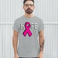 thumbnail image 3 of Tee Hunt Hope Breast Cancer Awareness Ribbon T-Shirt, Gray, X-Large, 3 of 5