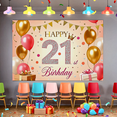 thumbnail image 5 of Sparkling 21st Birthday Backdrop Banner with Crown Design, Glittery Balloons and Gift Elements, Ideal for Birthday Party Decorations Photography Props and Party Supplies, 5 of 7