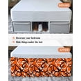 thumbnail image 7 of Orange Geometric Wrap Around Bed Skirts for Queen Bed 18" Drop,Bed Skirt with Adjustable Elastic Belt Dust Ruffle Bed Valance for Bedroom Hotel Black White Striped Abstract Lines Art Bed Frame Cover, 7 of 7