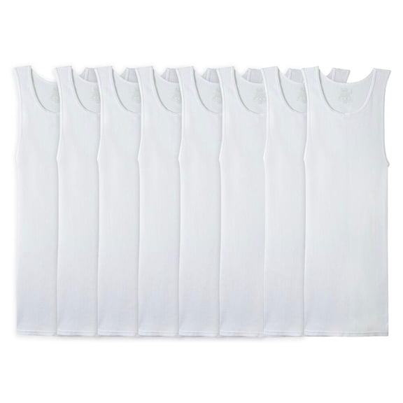 Camiseta Fruit of the Loom para Hombre, Interior Atlética Super Value Blanca Talla M 8 Piezas