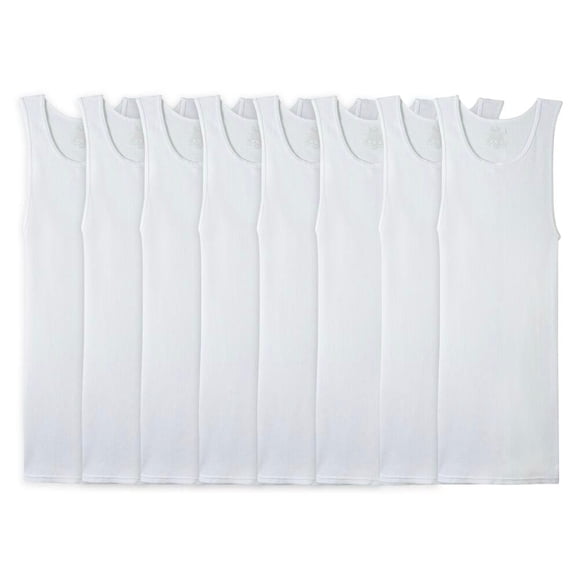Camiseta Fruit of the Loom para Hombre, Interior Atlética Super Value Blanca Talla G 8 Piezas
