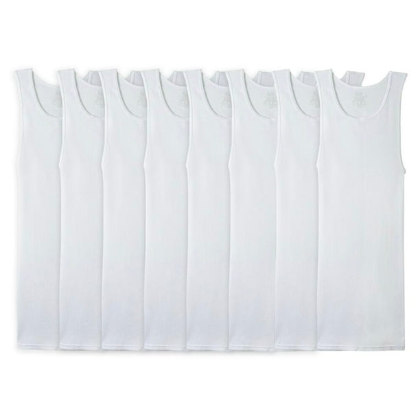 Camiseta Fruit of the Loom para Hombre, Interior Atlética Super Value Blanca Talla M 8 Piezas