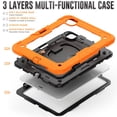 thumbnail image 3 of Dteck Kids Full Body Protection Case for iPad Pro 13 inch 2024,Heavy Duty Silicone Case 360 Degree Rotating Handle Stand Cover with Screen Protector for iPad Pro 13-in. (M4) 2024,Orange, 3 of 7