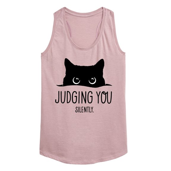 Instant Message - Judging You Silently Cat Graphic Racerback Tank