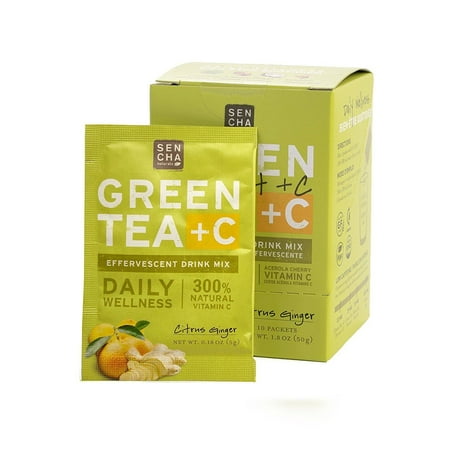 Sencha Green Tea - Sencha Naturals Green Tea +C, Citrus Ginger, 10 Count, New,