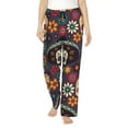 thumbnail image 1 of Balery Skulls and Flowers Pantalones de pijama para mujer, pijamas ultraligeros, pantalones de estar por casa-3X-Large, 1 of 6