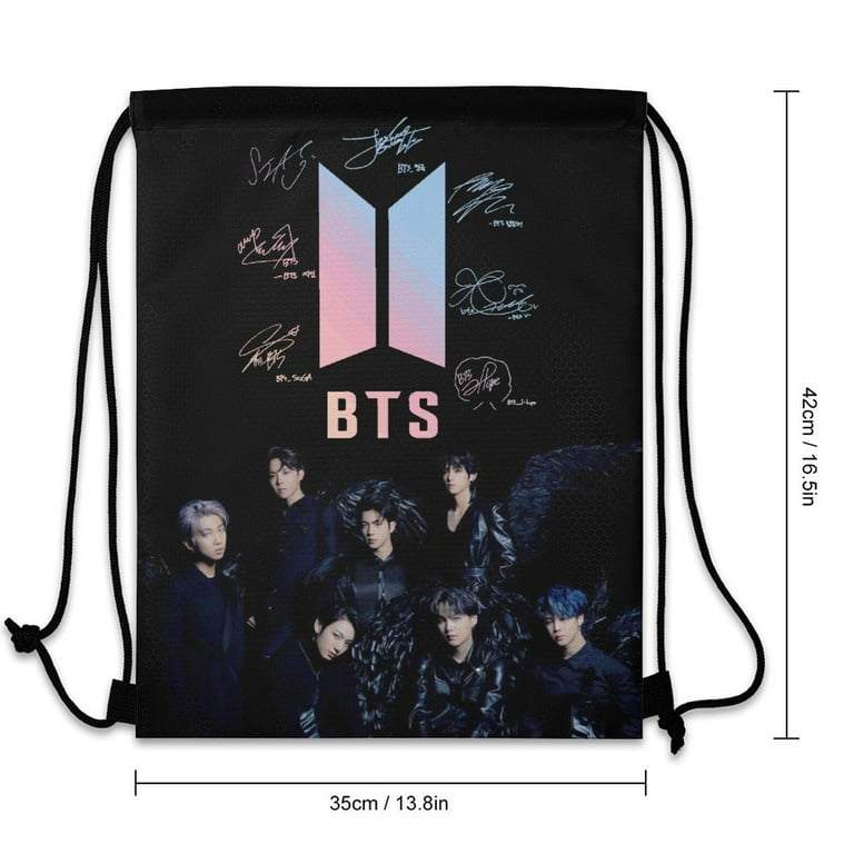 Kpop BTS Kpop BTS Drawstring Backpack Water Resistant String Bag