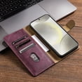 thumbnail image 2 of for Samsung Galaxy S25 Ultra Wallet Case, Classic Business with Card Slots Kickstand Magnetic Buckle PU Leather Flip Folio Shockproof Full Body Protective Phone Case for Galaxy S25 Ultra, Winered, 2 of 5