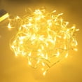 thumbnail image 3 of EeaseMX Guirnalda de luces LED de 10 m con forma de carámbano, cortina de cascada, decoración para bodas, fiestas, jardín y hogar, con enchufe europeo (blanco cálido), 3 of 8