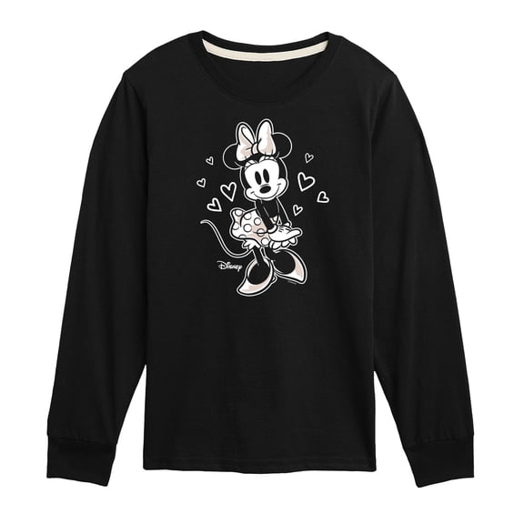 Disney - Mickey & Friends - Minnie Mouse - Hearts - Toddler And Youth Long Sleeve Graphic T-Shirt