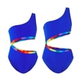 thumbnail image 5 of GYRATEDREAM Mommy and Daughter Matching Swimsuits One Piece Swimwear One Shoulder Bathing Suits for Women Girls, 5 of 9