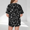 thumbnail image 3 of Pajamas Sets for Women 2 Piece Shorts Under $10 Casual Loose Printing Round Neck Short Sleeved Shorts Pajamas Suit, 3 of 5
