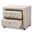 thumbnail image 2 of Baxton Studio Lepine 2-Drawer Tufted Fabric and Wood Nightstand in Light Beige, 2 of 8