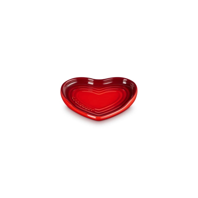 Soporte para cucharas Le Creuset, de gres, color cereza, en forma de corazón, 5,25 cm