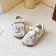 thumbnail image 6 of WNVMWI Little Girls Casual Flat Shoes Toddlers Lace Up Fashion Sneakers Children Soft Sole Cute Shoe White Sizs 12, 6 of 6