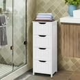 thumbnail image 3 of YANG2 Bathroom Floor Cabinet, Wooden Side Storage Organizer, 4 Drawers Free-Standing Cabinet for Bathroom/Hallway/Living Room-White, 3 of 9