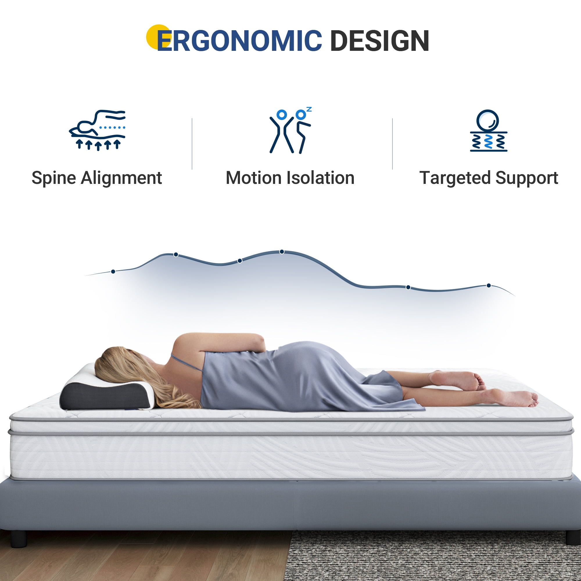 Avenco King Size Hybrid Mattress 10 inch Bed in a Box, Medium Firm