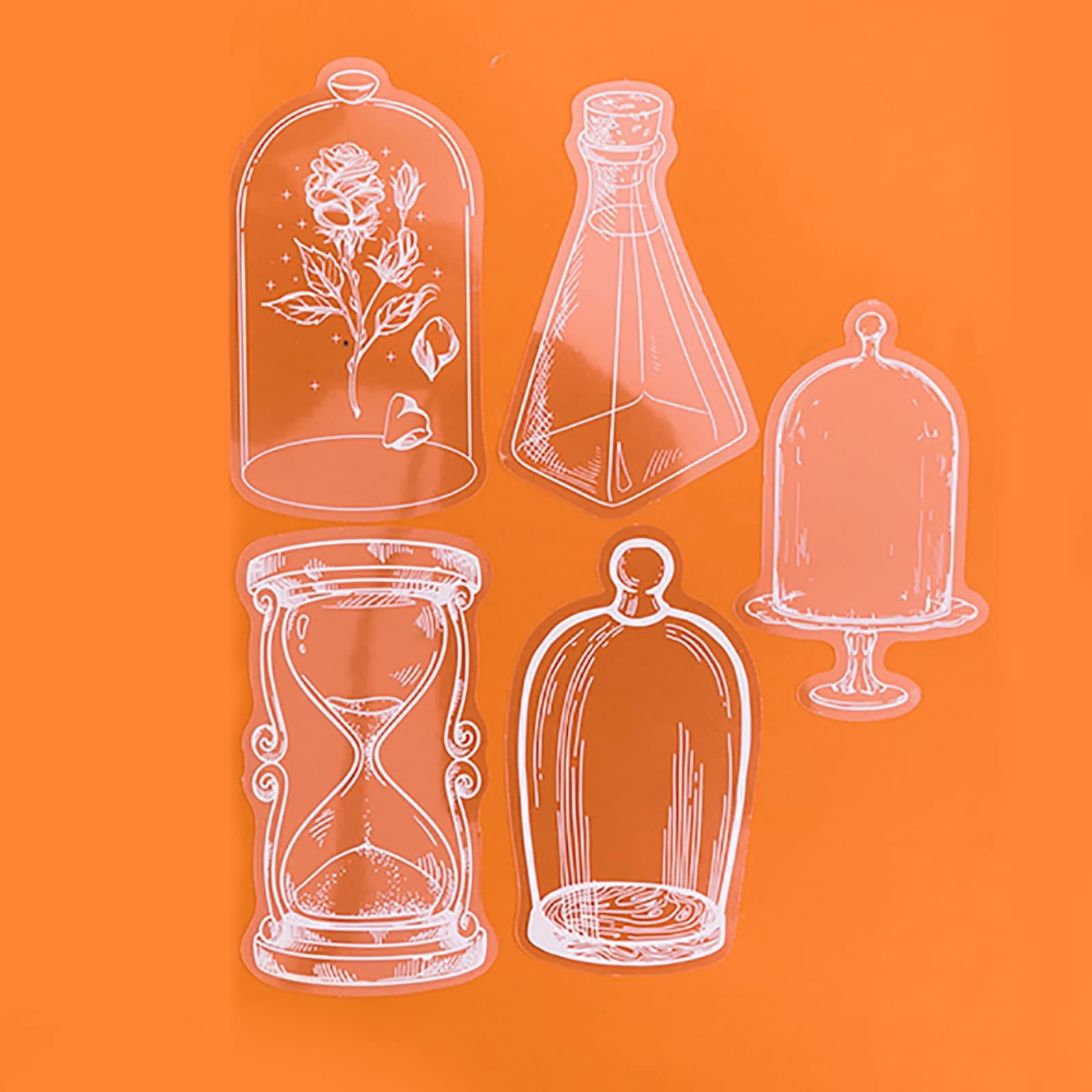 Home Decor Stickers 20pack Transparent Dried Flower Bookmarks Cute