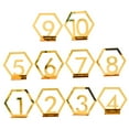 thumbnail image 4 of Golden Alloy Table Number Stands for Wedding Reception Decor with Clear Numbers and Design 110, 4 of 8