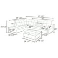 thumbnail image 3 of Sectional Sofa Couch, L Shaped Sofas with Ottoman Sectional Couches for Living Room, Apartment, Studio, Office, Linen, Black, 3 of 5
