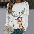 thumbnail image 3 of Chandail en Molleton de Noël pour Femmes Imprimé Mode Chandail Col Rond Chaud Chandail Mi-Long Veste Vacances Xmas Extérieur Manches Longues Fermeture Cardigan, 3 of 4