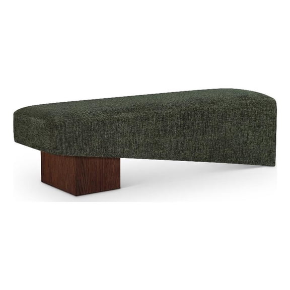 Meridian Furniture Alora Green Polyester Fabric Bench