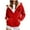 Red, variant on Xmas Warm Fleece Long Sleeve Coat for Women Christmas Tree Winter Zip Up Hooded Jackets Thermal Thick Outerwear
