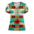 thumbnail image 1 of Blusa de manga corta con cuello en V para mujer, blusa de bolsillo con estampado de uniforme de trabajo OAVQHLG3B Store lin121212, 1 of 4